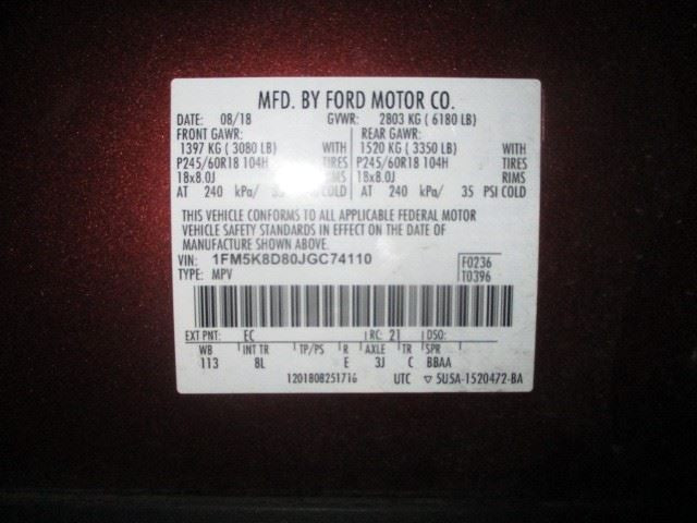 Transmission 3.5L Without Turbo AWD ID DA5P-7000-EB Fits 14-19 EXPLORE