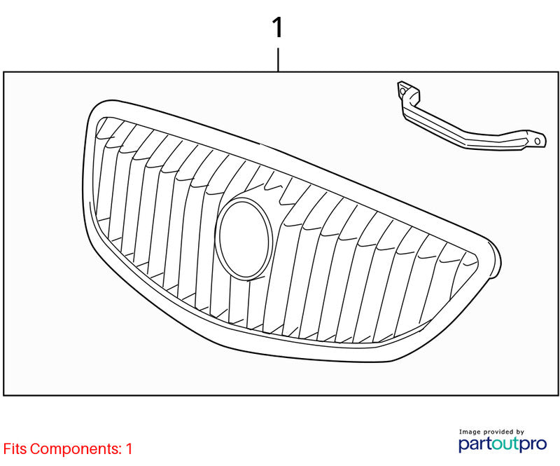 Grille Upper Fits 08-12 ENCLAVE 1132838