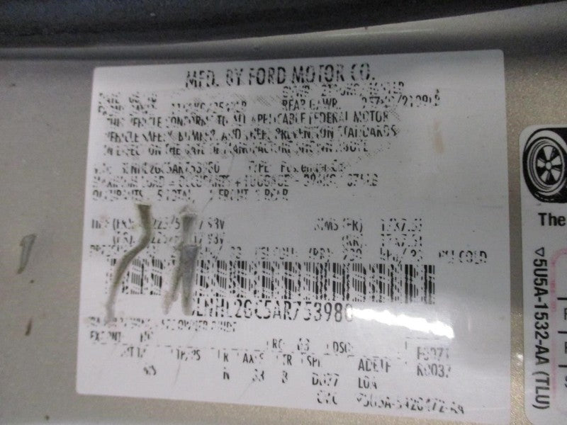 Driver Rear Suspension Without Crossmember FWD Fits 06-12 FUSION 20482