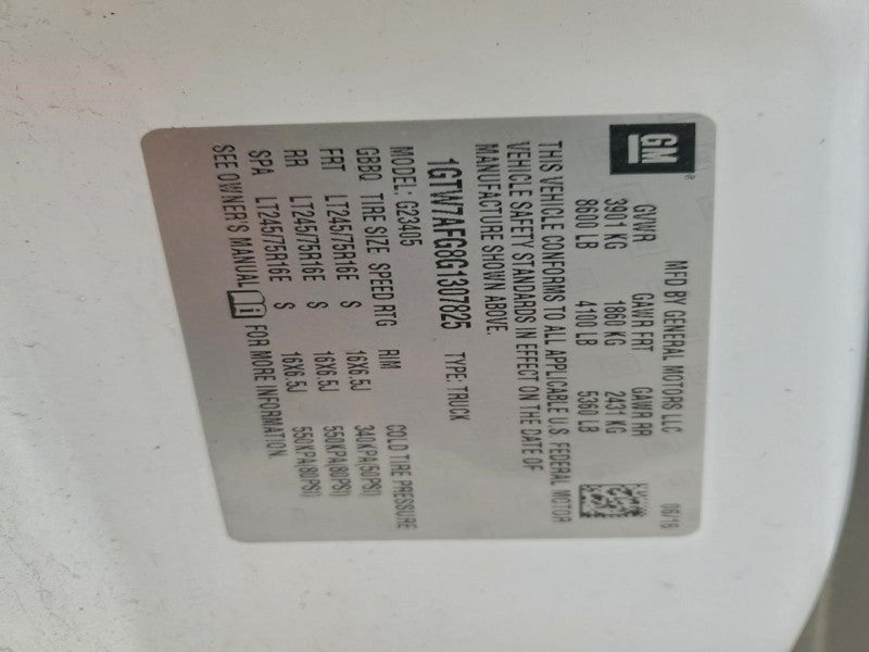 SAVANA25  2016 Dash/Interior/Seat Switch 1739799