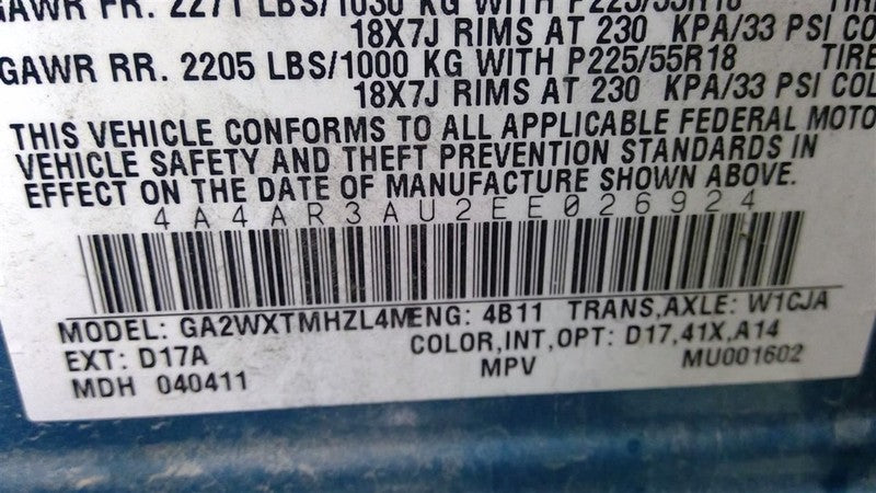 Driver Left Headlight Halogen Fits 11-19 OUTLANDER SPORT 1903300