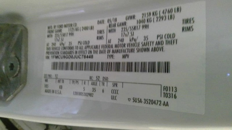Engine ECM Electronic Control Module 1.5L Fits 17-19 ESCAPE 2016840