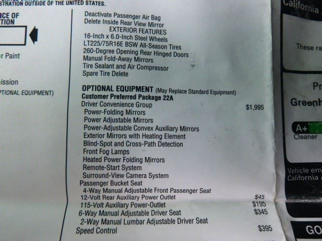 Driver Front Knee Cargo Van 136.0" Wb Fits 14-24 PROMASTER 1500 VAN 16