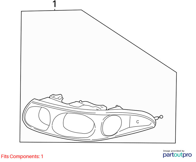 Passenger Headlight Custom Thru 9/19/04 Fits 00-05 LESABRE 1996379