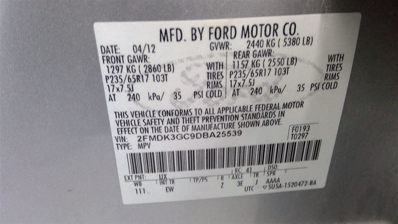 Automatic Transmission 6 Speed 3.5L FWD Fits 11-18 EDGE 1681280