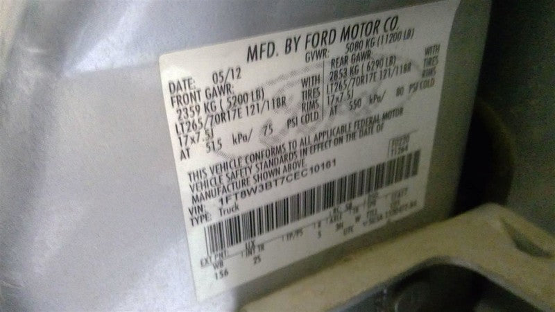 Front Axle Srw 3.31 Ratio Fits 11-12 FORD F250SD PICKUP 1635465