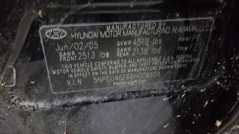 Engine 3.3L VIN F 8th Digit 6 Cylinder Fits 06-10 SONATA 1713804