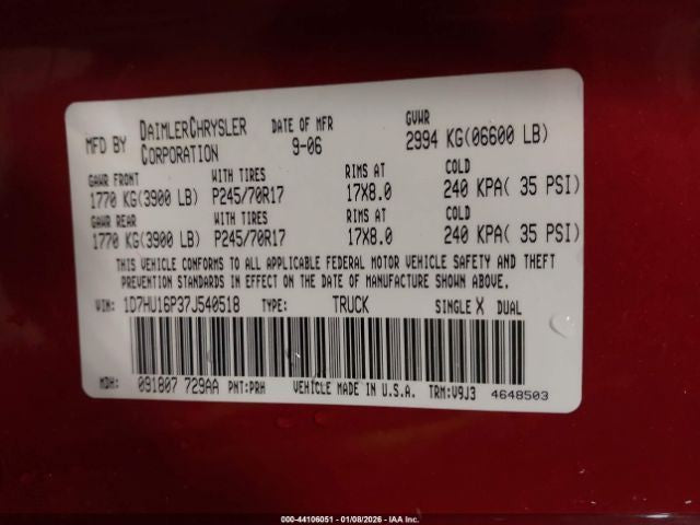 Alternator Bosch Manufacturer Fits 01-11 DAKOTA 1744641