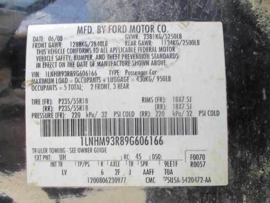 Automatic Transmission Thru 05/10/09 FWD ID 9E9P-7000-FA Fits 09 FLEX 