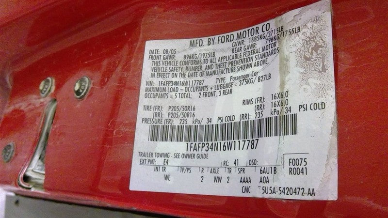 Automatic Transmission 2.0L DOHC Fits 05-07 FOCUS 1710656