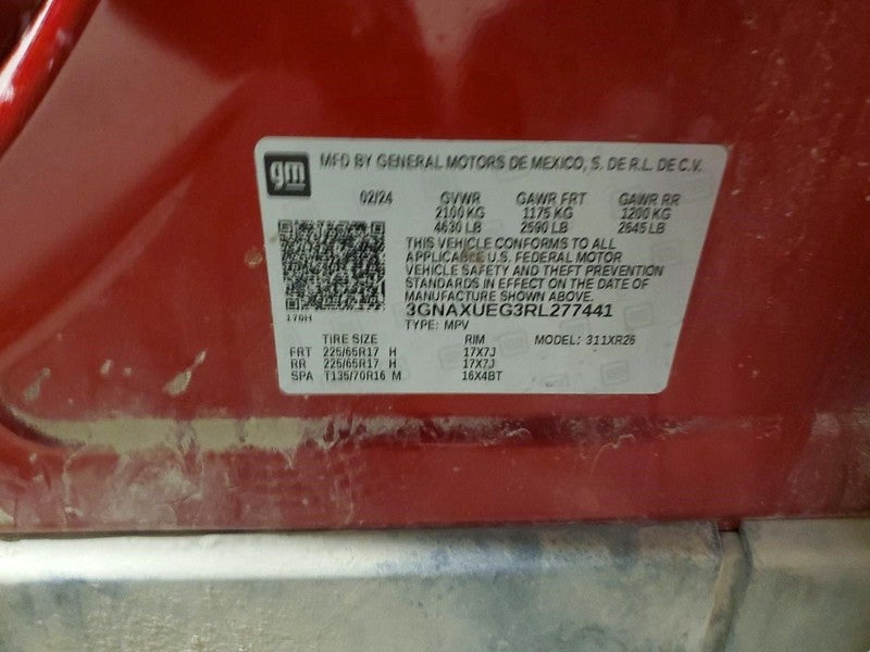 Passenger Tail Light Incandescent Fits 22-24 EQUINOX 1909364