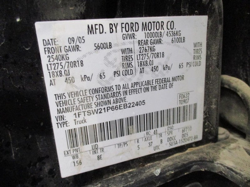 Driver Sun Visor s Crew Cab Fits 03-07 FORD F250SD PICKUP 1887496