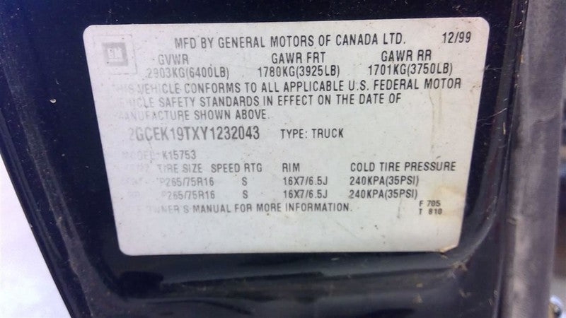 Starter Motor Fits 99-00 SIERRA 1500 PICKUP 1704239