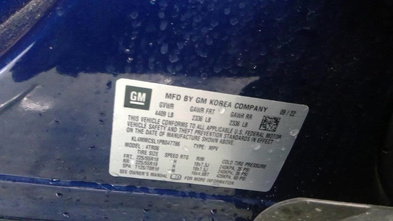 Passenger Right Rear Door Vent Glass Fits 20-25 ENCORE GX 2007274