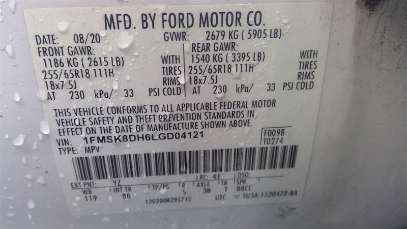 Carrier Front 2.3L Fits 20-25 EXPLORER 1639655