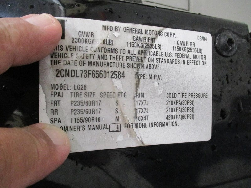 Console Front Roof With Sunroof Fits 05-09 EQUINOX 1972406