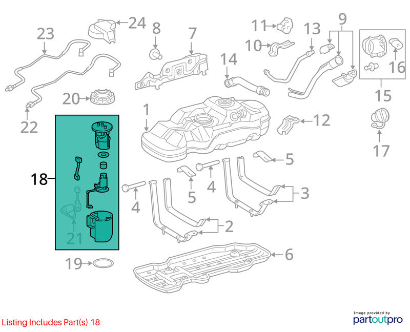 Fuel Pump Assembly 3.5L 6 Cylinder 2GRFKS Engine Fits 16-23 TACOMA 162