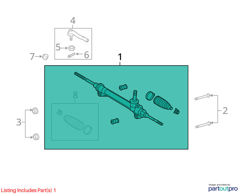 Steering Gear/Rack Power Rack And Pinion AWD Fits 11-20 SIENNA 1899437
