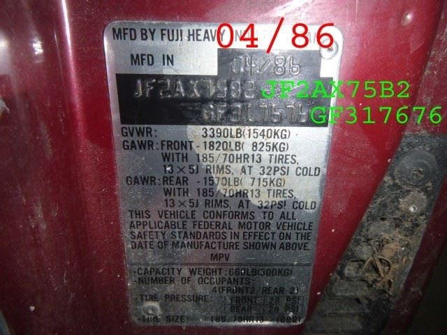 Power Steering Pump 4 Cylinder Fits 85-91 XT 1634146