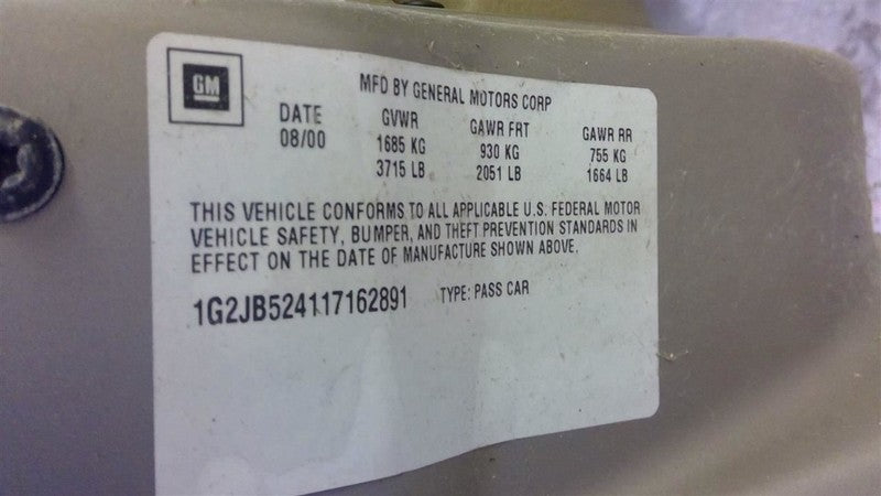Power Steering Pump VIN 4 8th Digit Fits 95-02 CAVALIER 1679728
