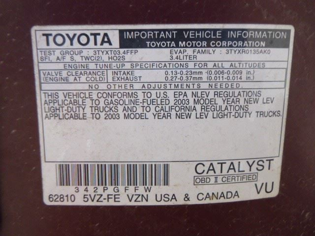 Passenger Right Headlight Fits 01-04 TACOMA 1212829