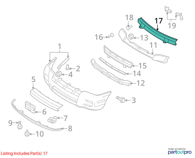 Front Bumper Reinforcement Fits 06-10 EXPLORER 1743838
