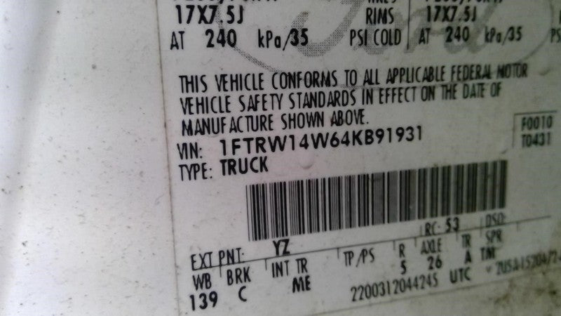 Alternator 8-280 Fits 04-08 FORD F150 PICKUP 1744858