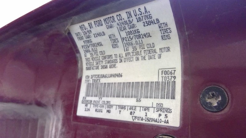 Driver Left Front Window Regulator Manual Fits 89-92 RANGER 1686033