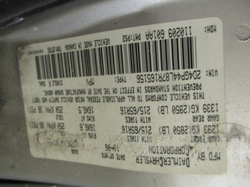 Crossmember/K-Frame Front Fits 04-07 CARAVAN 2020545