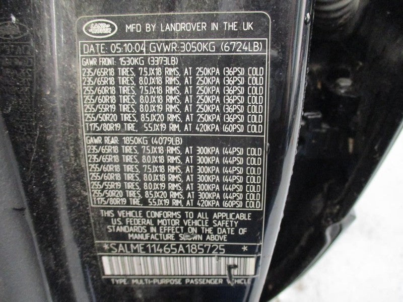 Wheel Road Wheel Alloy 20x8-1/2 10 Single Spoke Fits 10-12 RANGE ROVER