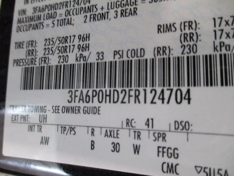 Ford Fusion 2015 Headrest Used 9612