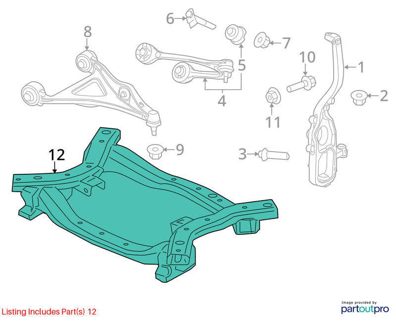 Crossmember/K-Frame Front AWD With Police Package Fits 11-20 CHARGER 2
