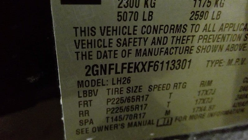 AC Compressor Fits 15-17 EQUINOX 1714747