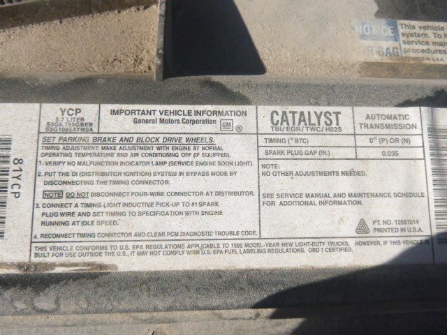 TCHEV1500 1995 Sun Visor 1677307