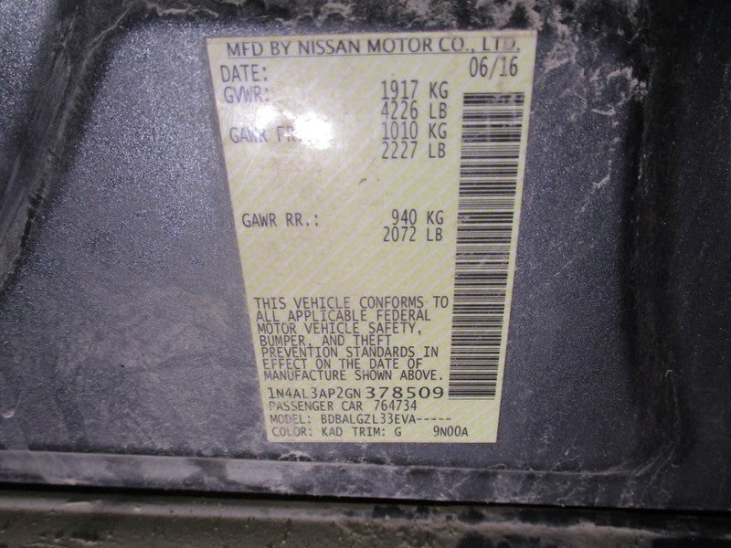 Nissan Altima 2016 Headrest Used 1496