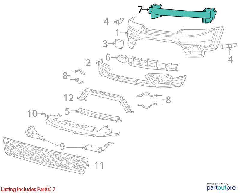 Front Bumper Reinforcement Fits 09-20 JOURNEY 1937122