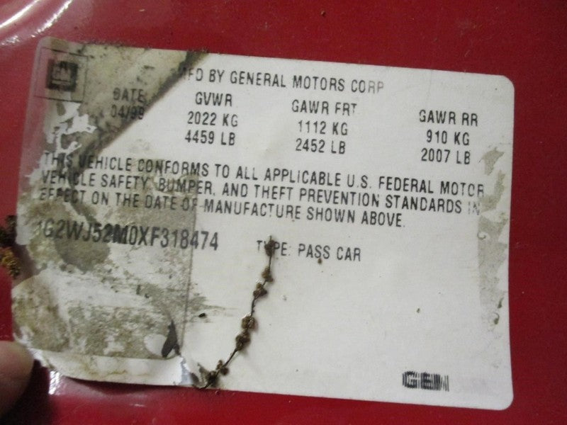 Passenger Right Front Knee Fits 99-00 GRAND PRIX 1889926