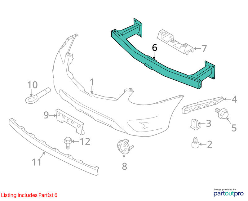 Front Bumper Reinforcement VIN J 1st Digit Japan Built Fits 08-15 ROGU