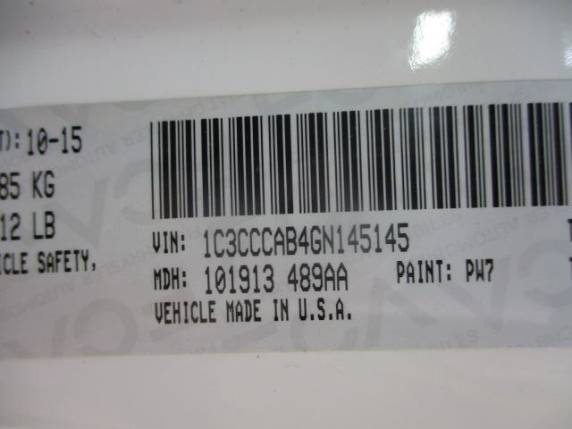 Passenger Tail Light Sedan Quarter Panel Mounted Fits 15-16 200 160015
