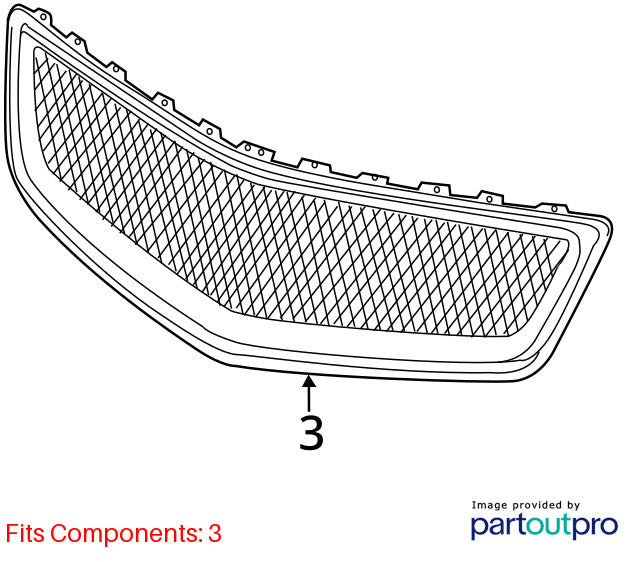Grille Black Mesh Grille Lower Fits 09-12 TRAVERSE 1966979
