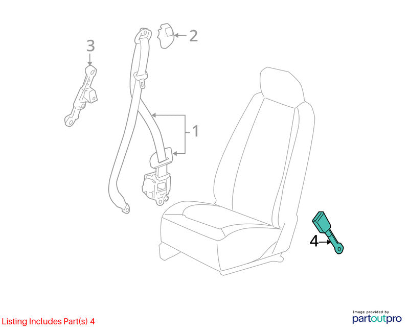 Seat Belt Front Bucket Driver Buckle Electric Seat Fits 06-11 HHR 1942