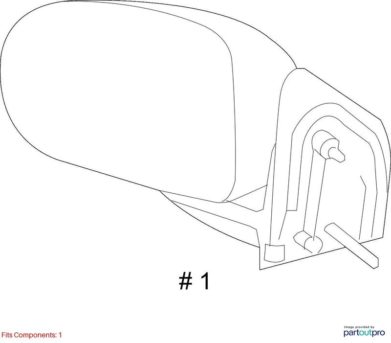 Driver Side View Mirror Moulded In Black Power Fits 13-15 PATRIOT 1941