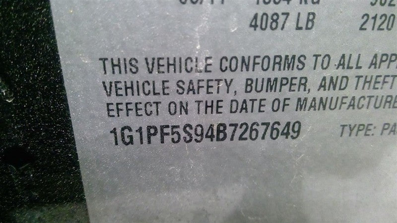 Automatic Transmission 1.8L Opt FX6 3.87 Ratio Fits 11-12 CRUZE 164101