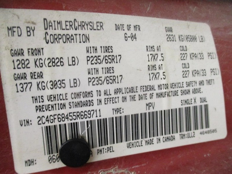 PACIFICA  2005 Hatchback Strut 2023659
