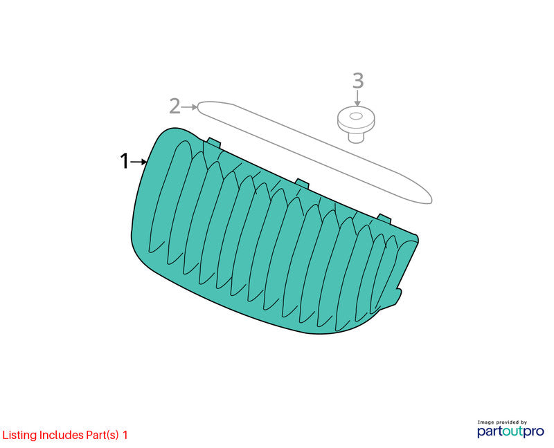 Passenger Grille With M-aerodynamic Pkg Upper Fits 09-12 BMW 328i 1649