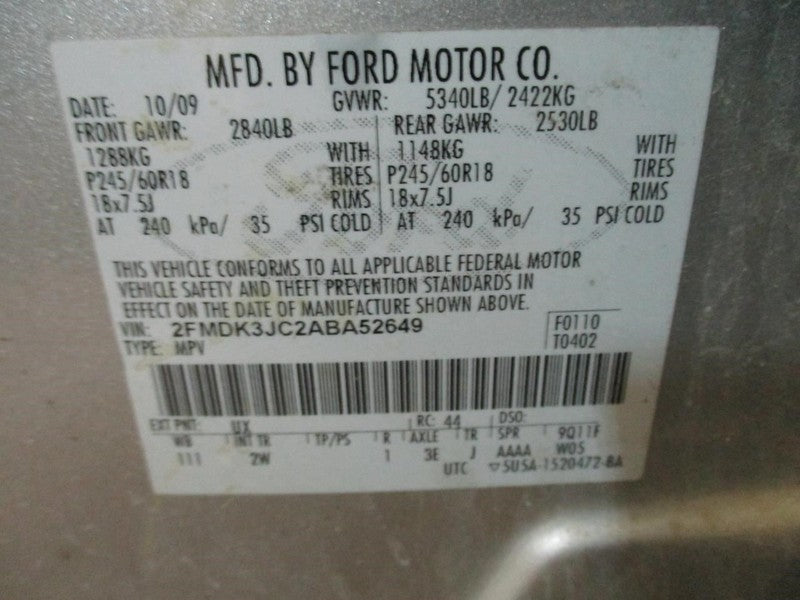 Intake Manifold 3.5L Lower Fits 07-12 MKZ 1654726
