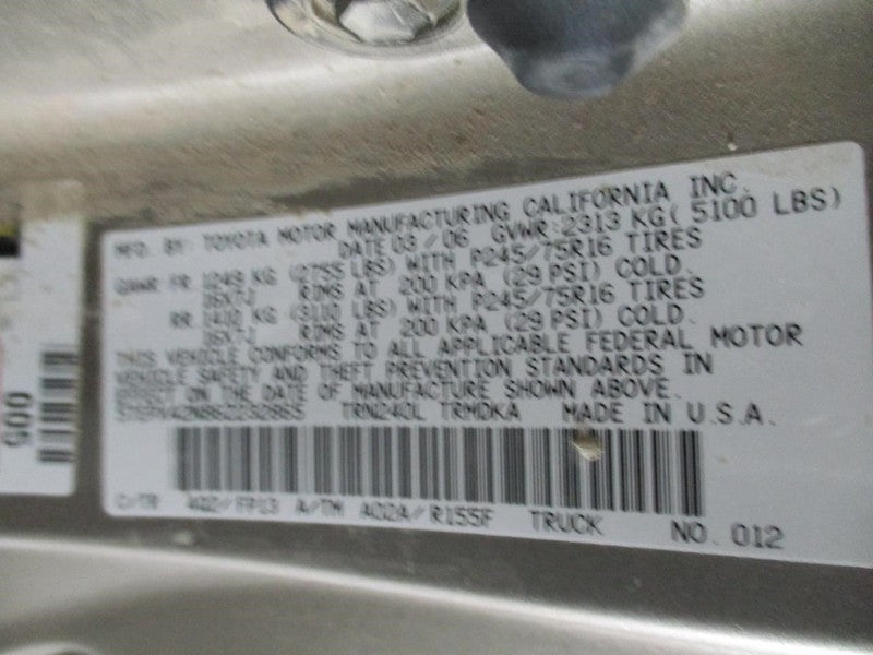 Driver Left Side View Mirror Manual Fits 05-11 TACOMA 1629633