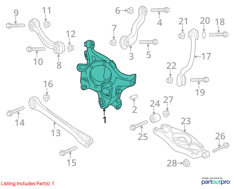 Driver Rear Suspension Without Crossmember AWD Fits 15-23 CHARGER 1564