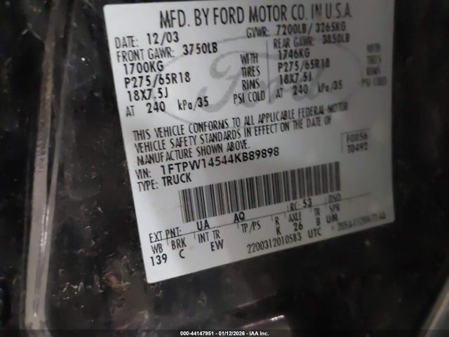 Driver Left Tail Light Styleside Fits 04-08 FORD F150 PICKUP 1857792