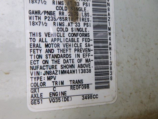 Passenger Right Headlight Halogen Fits 09-10 MURANO 1069179